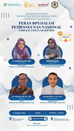 National Statistics Day Seminar (HSN) BPS Lima Puluh Kota Regency October 17, 2024