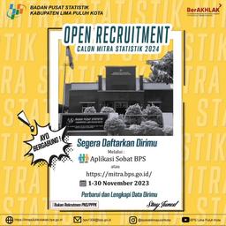 Open Recruitment Mitra Statistik BPS Kabupaten Lima Puluh Kota 2024